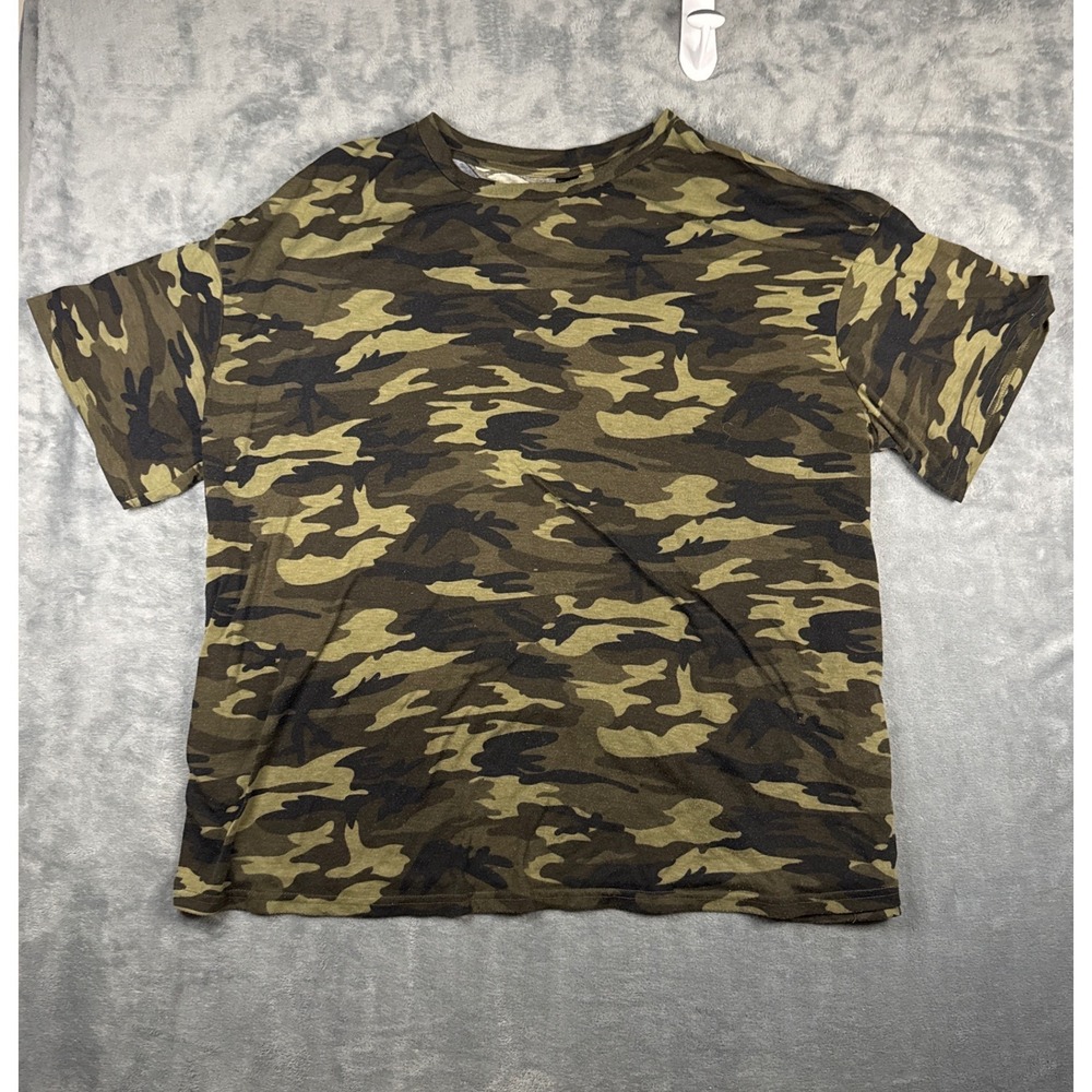 Emery Rose Mens 4XL Camo T-Shirt Short Sleeve Green Brown Camouflage Top
